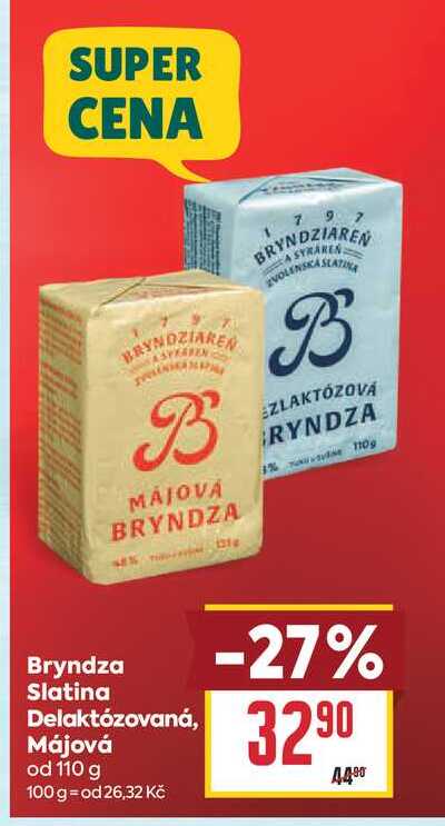 Bryndza Delaktózovaná, Slatina Májová od 110 g
