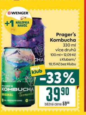 Prager's Kombucha 330 ml