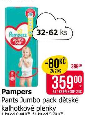 Pampers Pants Jumbo pack dětské kalhotkové plenky 32-62ks
