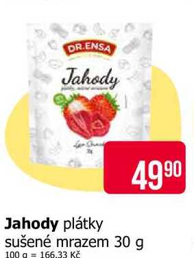 DR.ENSA Jahody plátky sušené mrazem 30 g