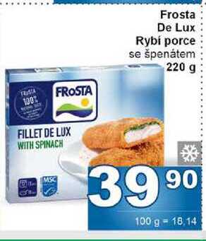 Frosta De Lux Rybí porce se špenátem 220 g