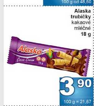 Alaska trubičky kakaové mléčné 18 g