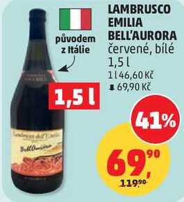 LAMBRUSCO EMILIA BELL'AURORA, 1,5 l
