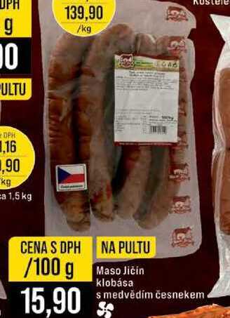 Maso Jičín klobása s medvědím česnekem 100g