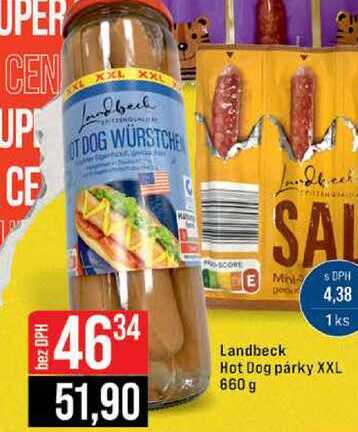 Landbeck Hot Dog párky XXL 660 g