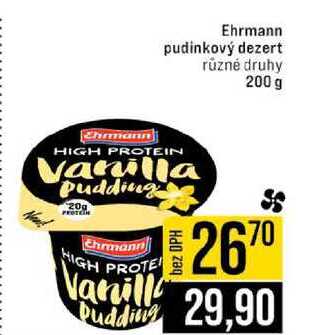 Ehrmann pudinkový dezert různé druhy 200 g