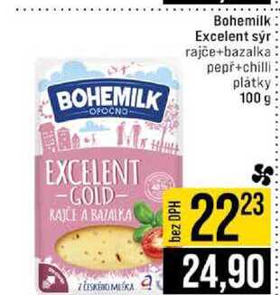 Bohemilk Excelent sýr rajce+bazalka pepř+chilli plátky 100 g