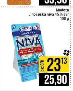 Madeta Jihočeská niva 45% sýr 100g