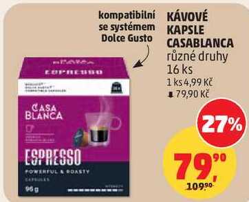 KÁVOVÉ  KAPSLE CASABLANCA, 16 ks 