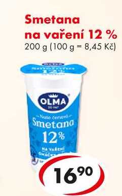 Smetana na vaření 12%, 200 g