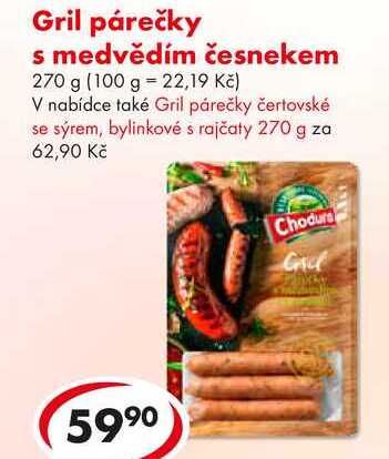 Gril párečky s medvědím česnekem, 270 g 