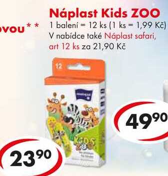 Náplast Kids ZOO, 12 ks