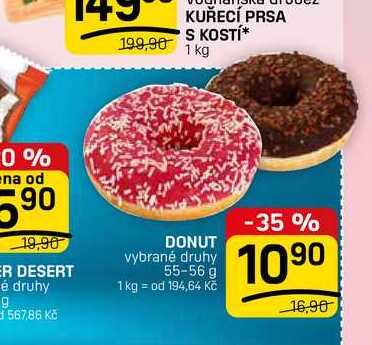 DONUT vybrané druhy 55-56 g