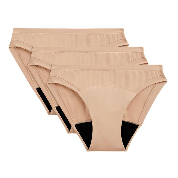 Marks & Spencer Vysoce savé menstruační kalhotky, bikini, 3 ks, barva béžová, velikost 14