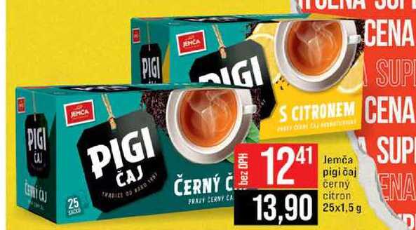 Jemča pigi čaj černý citron 25x1,5 g 