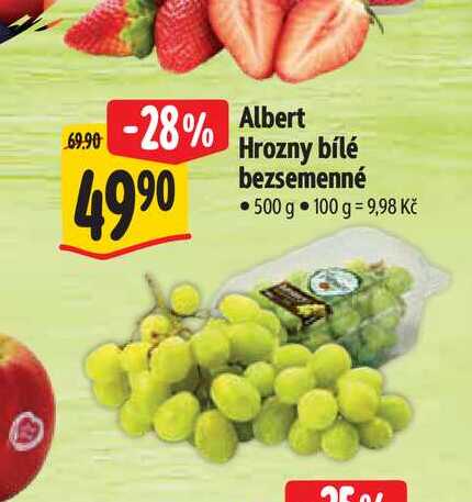 Albert Hrozny bílé bezsemenné 500 g