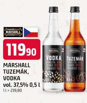 MARSHALL TUZEMÁK, VODKA vol. 37,5% 0,5l