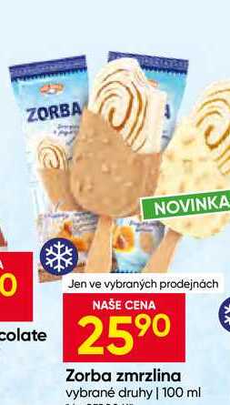 Zorba zmrzlina vybrané druhy 100 ml