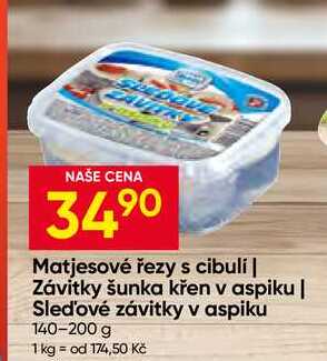 Sledové závitky v aspiku 140-200 g