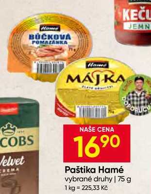 Hamé paštika 75g, vybrané druhy