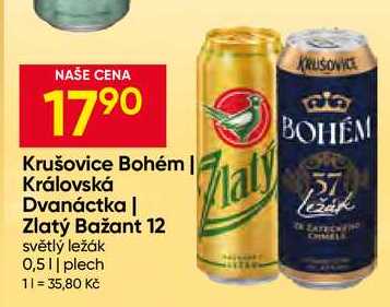 Zlatý Bažant 12 světlý ležák 0,5l plech