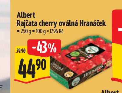 Albert Rajčata cherry oválná Hranáček 250 g 