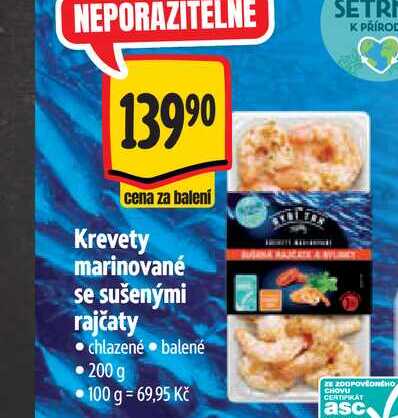 Krevety marinované se sušenými rajčaty 200 g