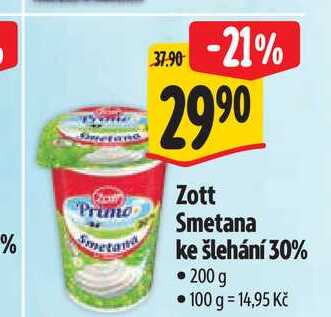 Zott Smetana ke šlehání 30% 200 g
