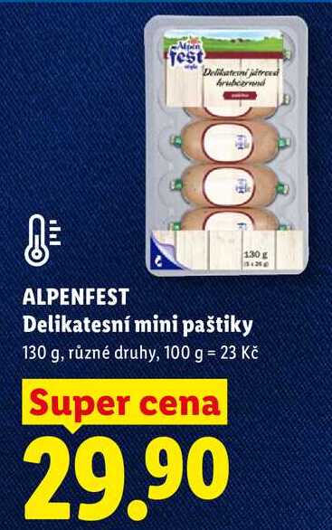 ALPENFEST Delikatesní mini paštiky, 130 g