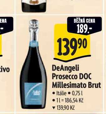 DeAngeli Prosecco DOC Millesimato Brut 0,75 l