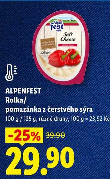 ALPENFEST Rolka/pomazánka z čerstvého sýra, 100 g/125 g