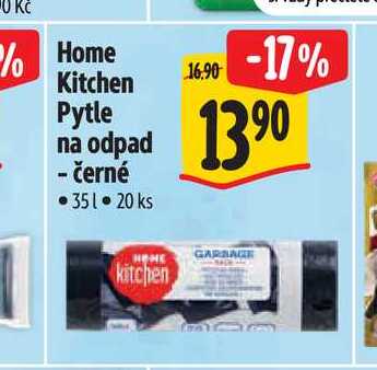 Home Kitchen Pytle na odpad - černé 35 l 20 ks