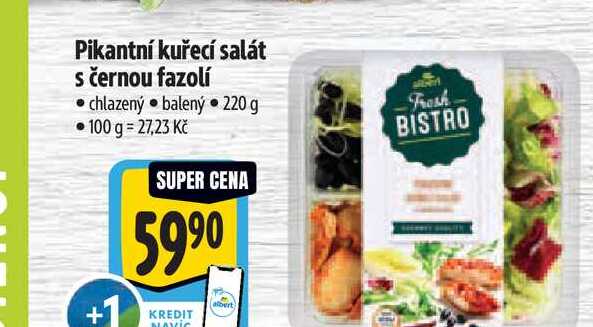 Pikantní kuřecí salát s černou fazolí 220 g