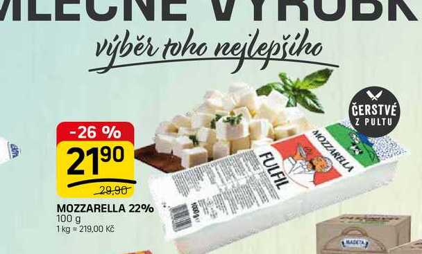 MOZZARELLA 22% 100 g