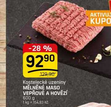 MĚLNĚNÉ MASO VEPŘOVÉ A HOVĚZÍ 600 g