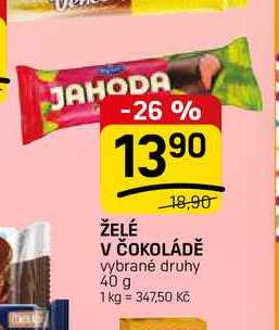 ŽELÉ V ČOKOLÁDĚ vybrané druhy 40 g