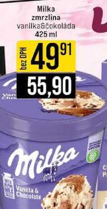Milka zmrzlina vanilka čokoláda 425 ml 