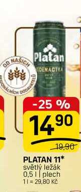 PLATAN 11* světlý ležák 0,51 plech