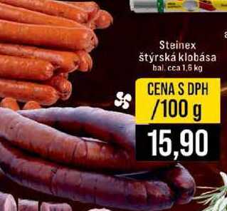 Steinex Štýrská klobása bal. cca 1,6 kg 100g