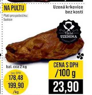 Uzená krkovice bez kosti bal. cca 2 kg 100g