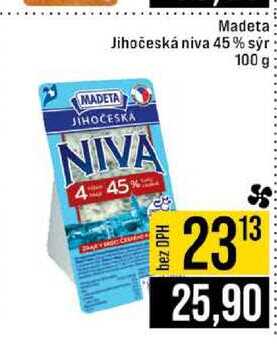 Madeta Jihočeská niva 45% sýr 100g