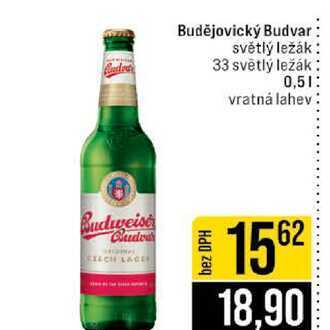 Budějovický Budvar světlý ležák 33 světlý ležák 0,5l