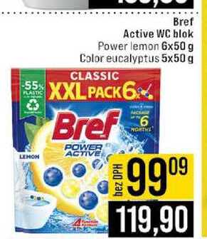 Bref Active WC blok Power lemon 6x50 g 