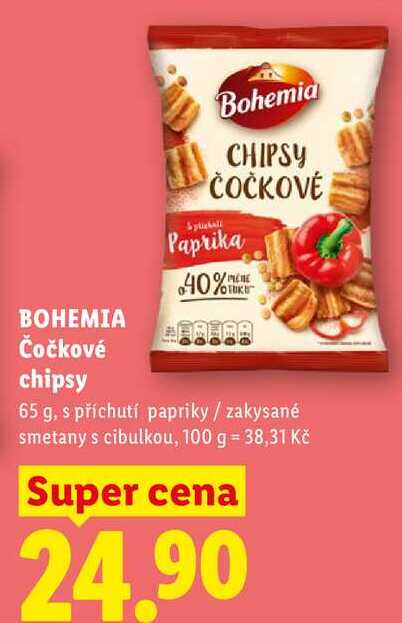 BOHEMIA Čočkové chipsy, 65 g