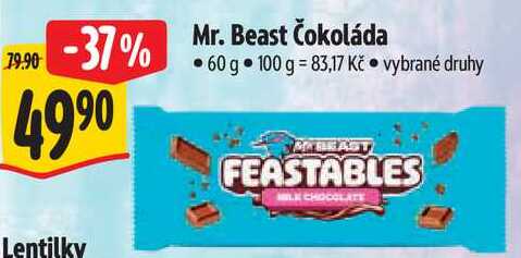 Mr. Beast Čokoláda, 60 g