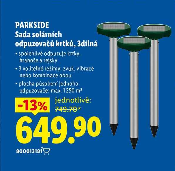PARKSIDE Sada solárních odpuzovačů krtků, 3dílná