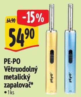 PE-PO Větruodolný metalický zapalovač