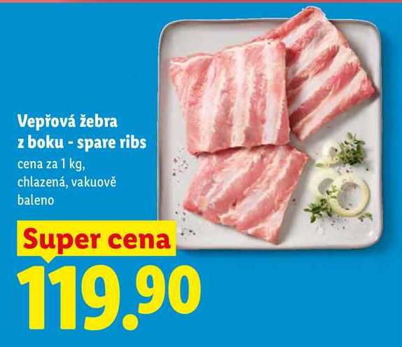 Vepřová žebra z boku - spare ribs, cena za 1 kg