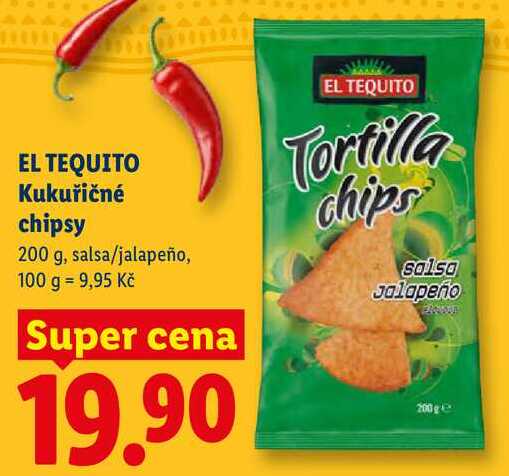 EL TEQUITO Kukuřičné chipsy, 200 g