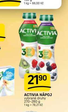 ACTIVIA NÁPOJ vybrané druhy 270-280 g